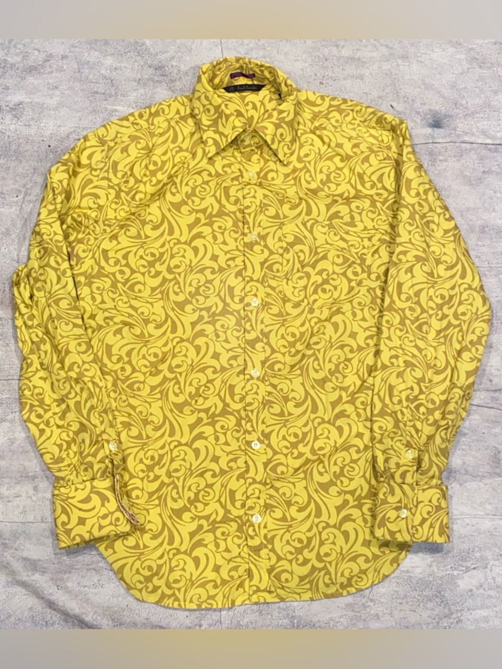 Paul Smith Baroque Pattern Floral Tropical Cuff Button Up Down Dress Shirt S PS